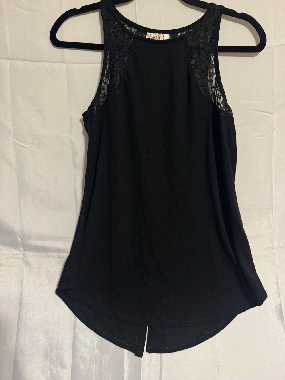SO Black Lace Racerback Tank